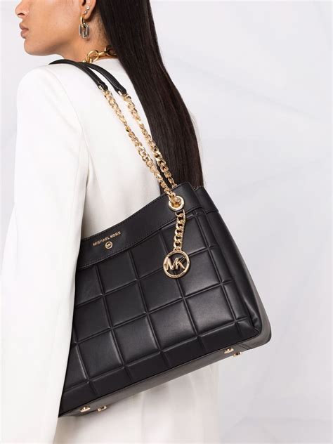 michael kors quilted chain zipped bags|Michael Kors susan quilted bag.